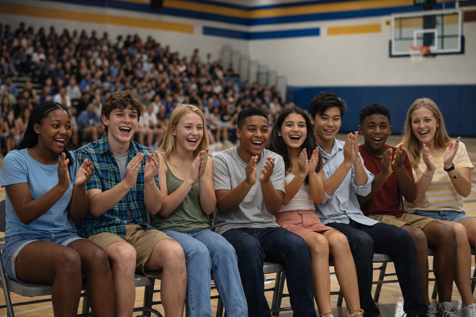Students engaged at a school show